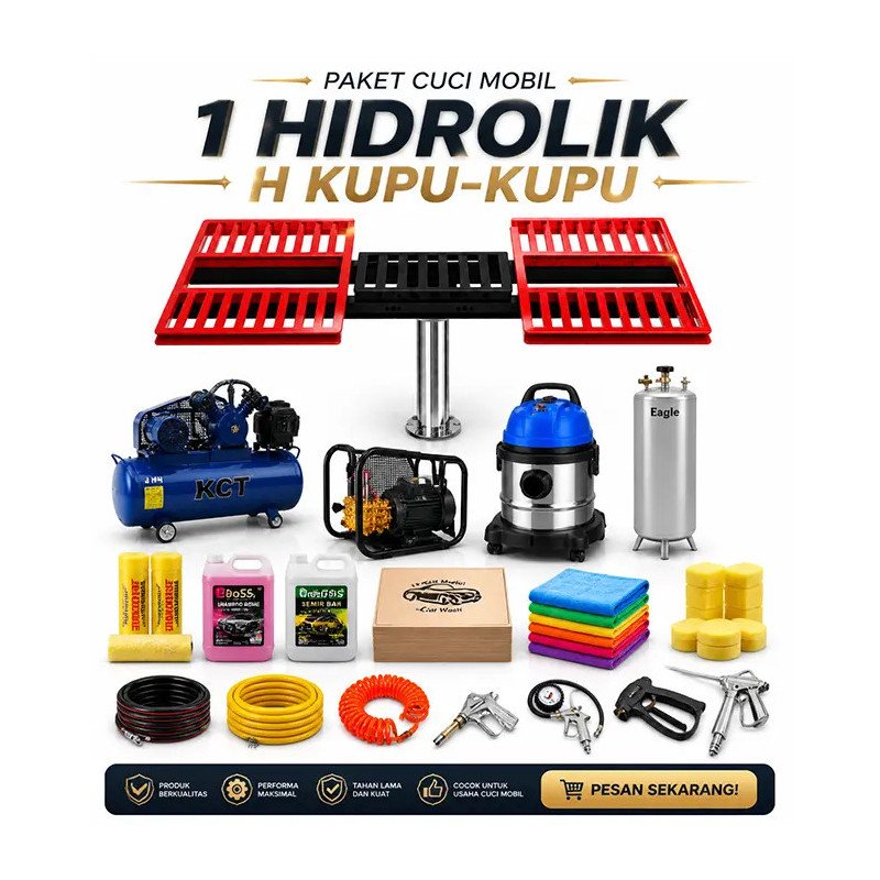 Paket Usaha Cuci Mobil 1 Hidrolik H Kupu-Kupu | Terlengkap & Bergaransi