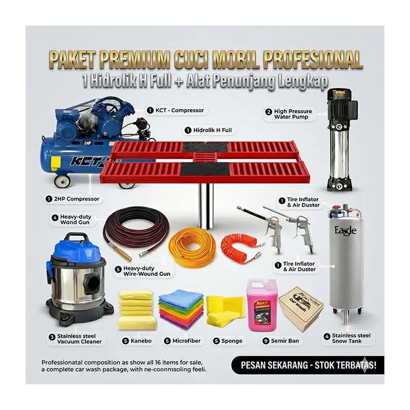 Paket Usaha Cuci Mobil 1 Hidrolik H Full | Kokoh & Profesional