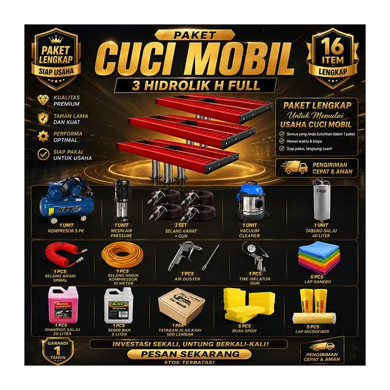 paket usaha cuci mobil 3 hidrolik h full