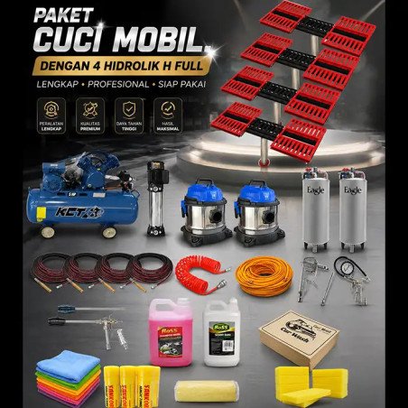 Paket Usaha Cuci Mobil 4 Hidrolik H Full – Quad Heavy Duty Pro