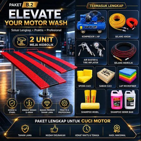 Paket Usaha Cuci Motor 2 Hidrolik Profesional